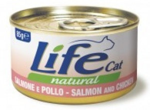 LIFE CAT CHICKEN with SALMON - konservi kaķiem 6 x 85g